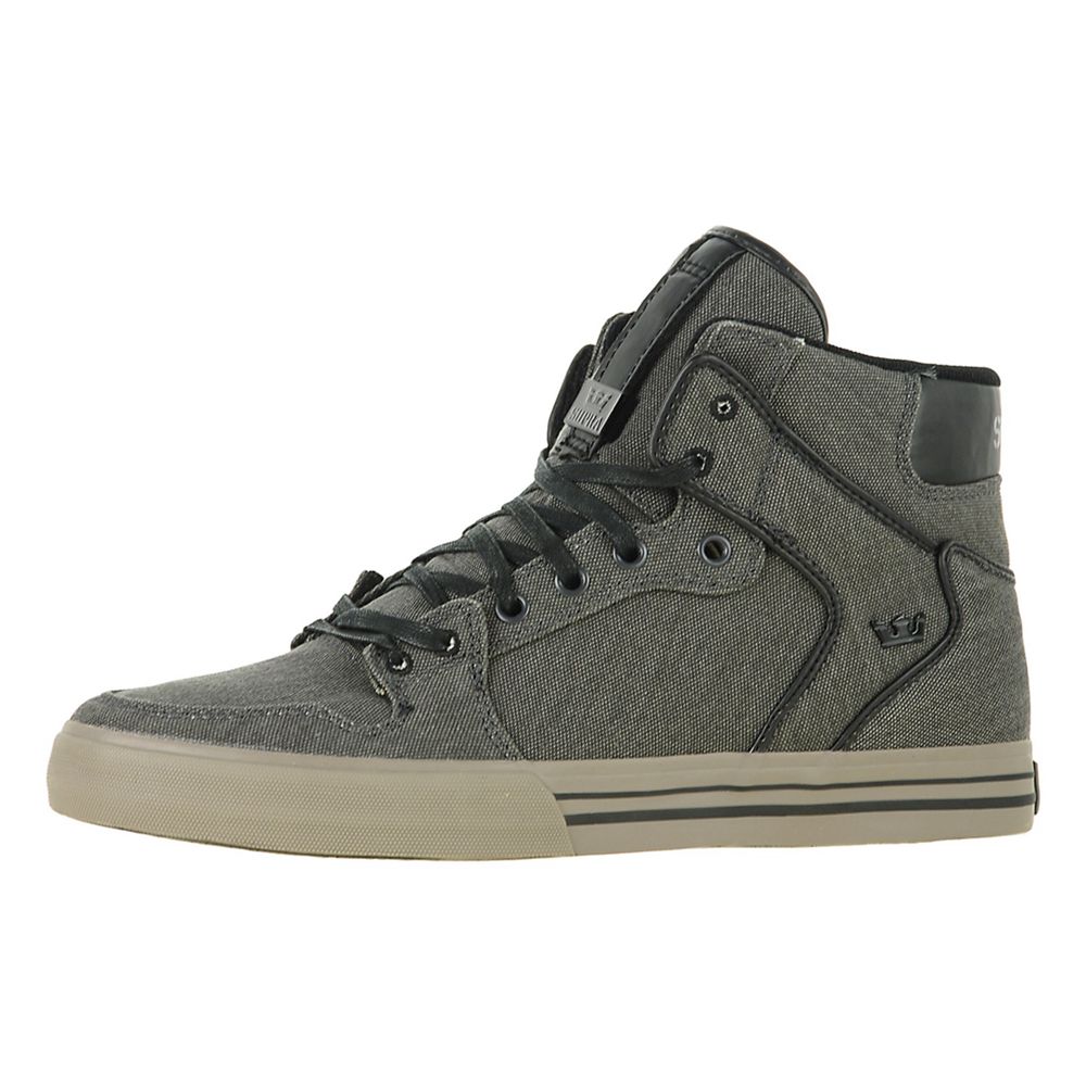 Baskets Montantes Supra Vaider Grise Charcoal Grey Canvas Homme | RJW-85220259